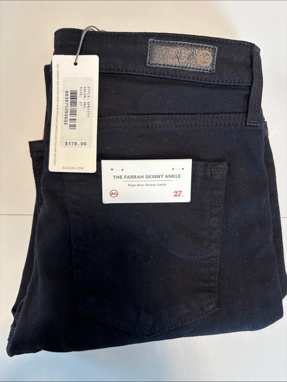 Ag Adriano Goldschmied The Farrah Skinny Ankle Jeans - Black